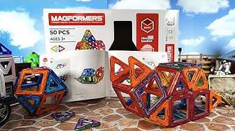 'Video thumbnail for Magformers basic construction set 50 piece unboxing, review, ideas and combining it with the police'