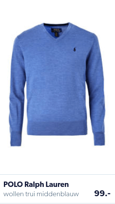 Blauwe effen trui
