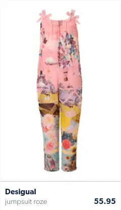 Pink jumpsuit with print