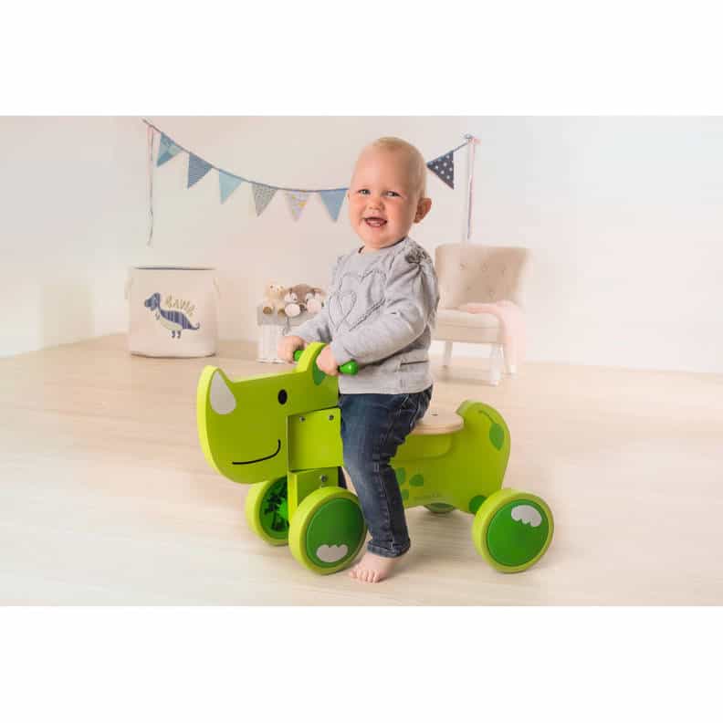 Bicicleta de equilibrio de madera beleduc speedy rhino para niños pequeños