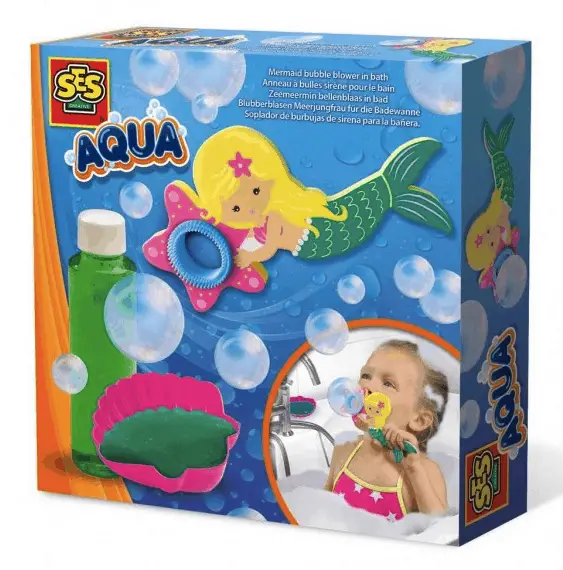SES Aqua Mermaid bubble in bath juguetes de baño sin agujeros