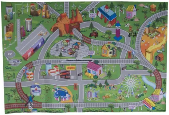 Wirbelspielzeug Playmat City 80 x 120 cm - Inkl. 4 Autos