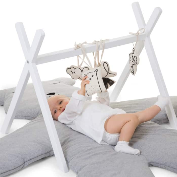 Baby gym Tipi white Childhome with separate toys