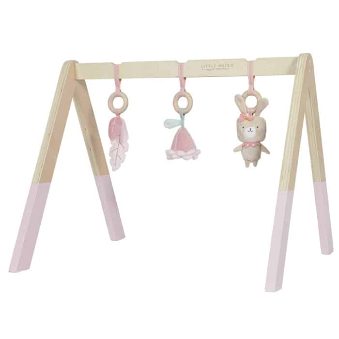 Wooden baby gym with toys pink Little Dutch
