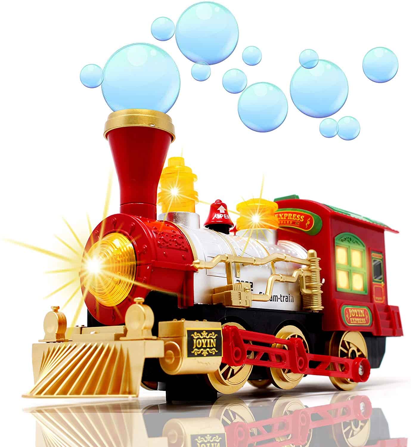 Coche de motor de locomotora de vapor JOYIN, tren de máquina de burbujas de jabón