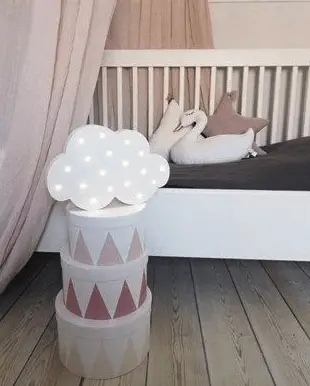 Wooden night light in the shape of a cloud