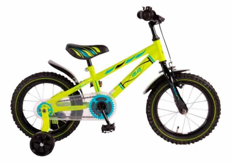 Volare Electric Green 14 inch kinderfiets met zijwieltjes