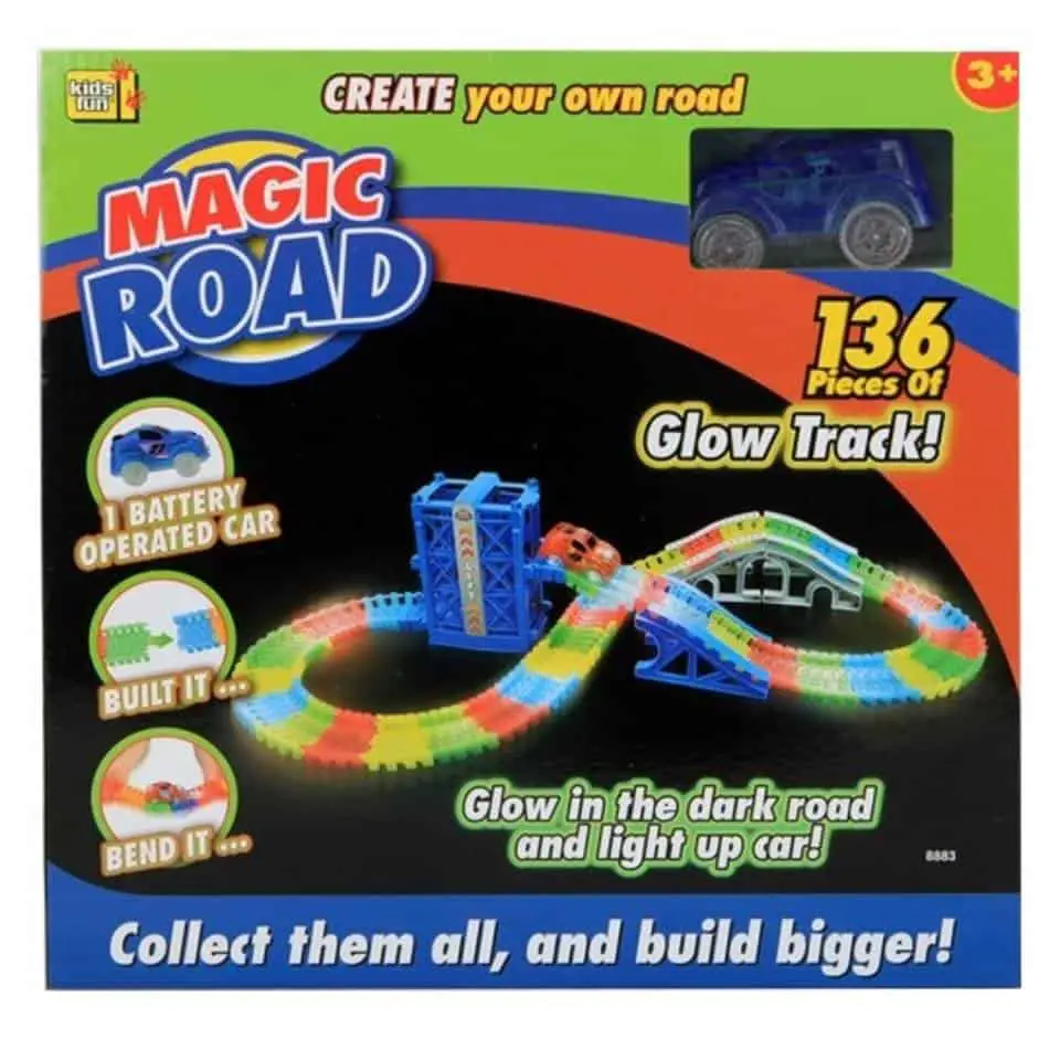 Glow in the dark racebaan Kids Fun Magic Road autobaan
