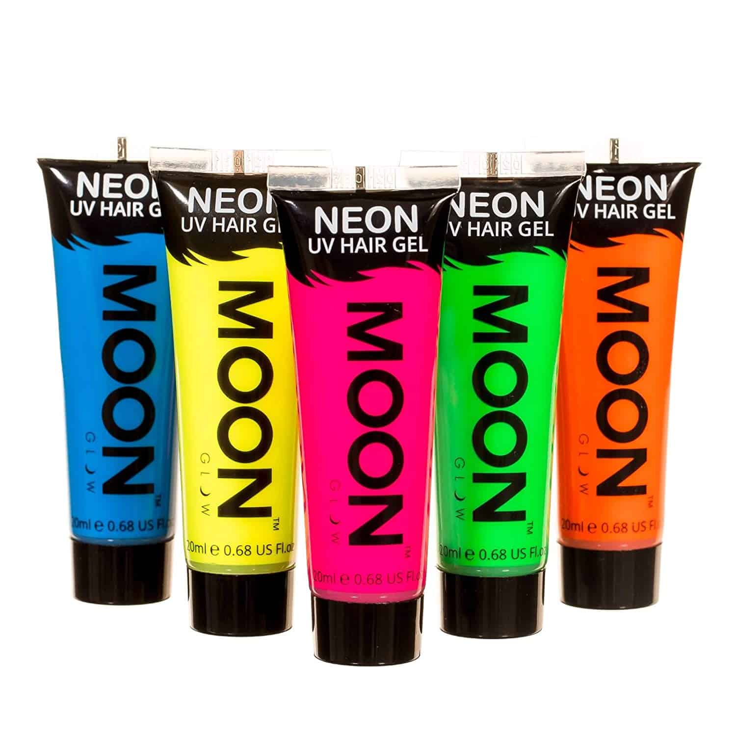 Moon Glow in the dark Neon UV Hair Gel - 20ml Set