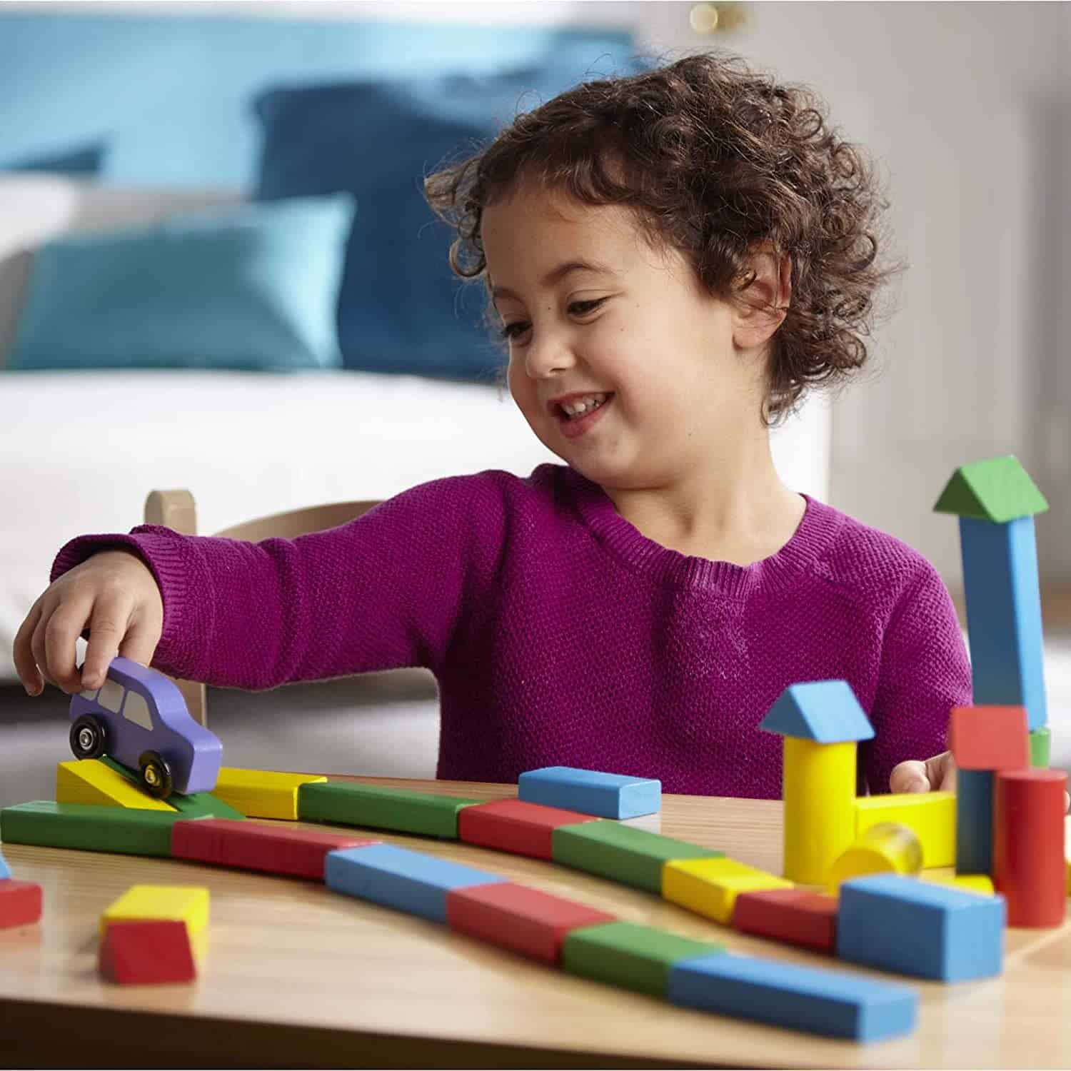 Süßestes Spielzeug zum Bauen: Melissa & Doug Coloured Wooden Block Box