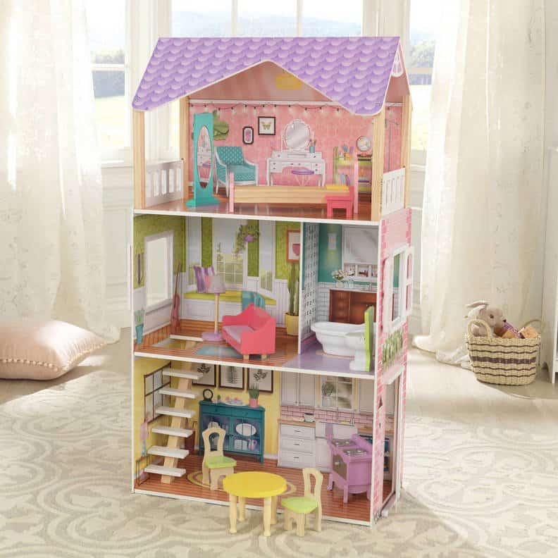 La casa de muñecas más linda de 3 pisos Kidkraft Poppy