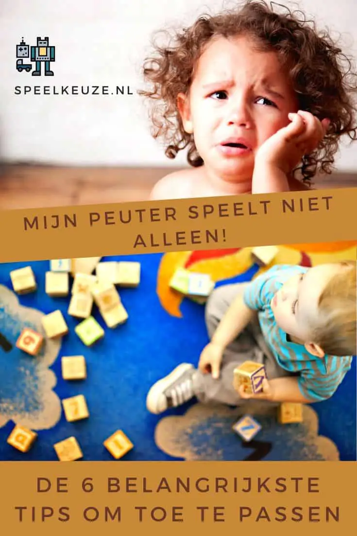 Huilende peuter die niet alleen speelt en eentje die wel alleen speelt