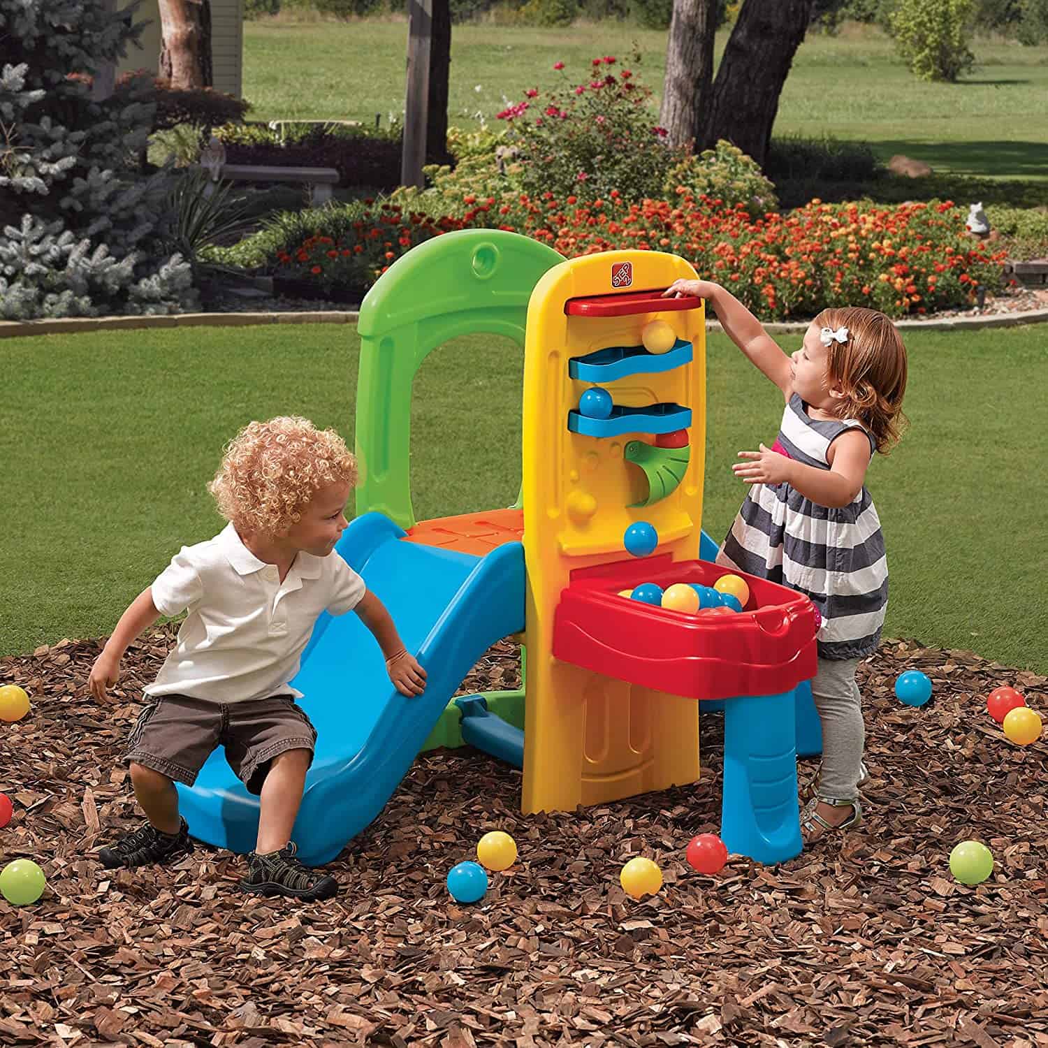 Meilleur toboggan pour tout-petit: cadre d'escalade de grimpeur amusant Step2 Play Ball