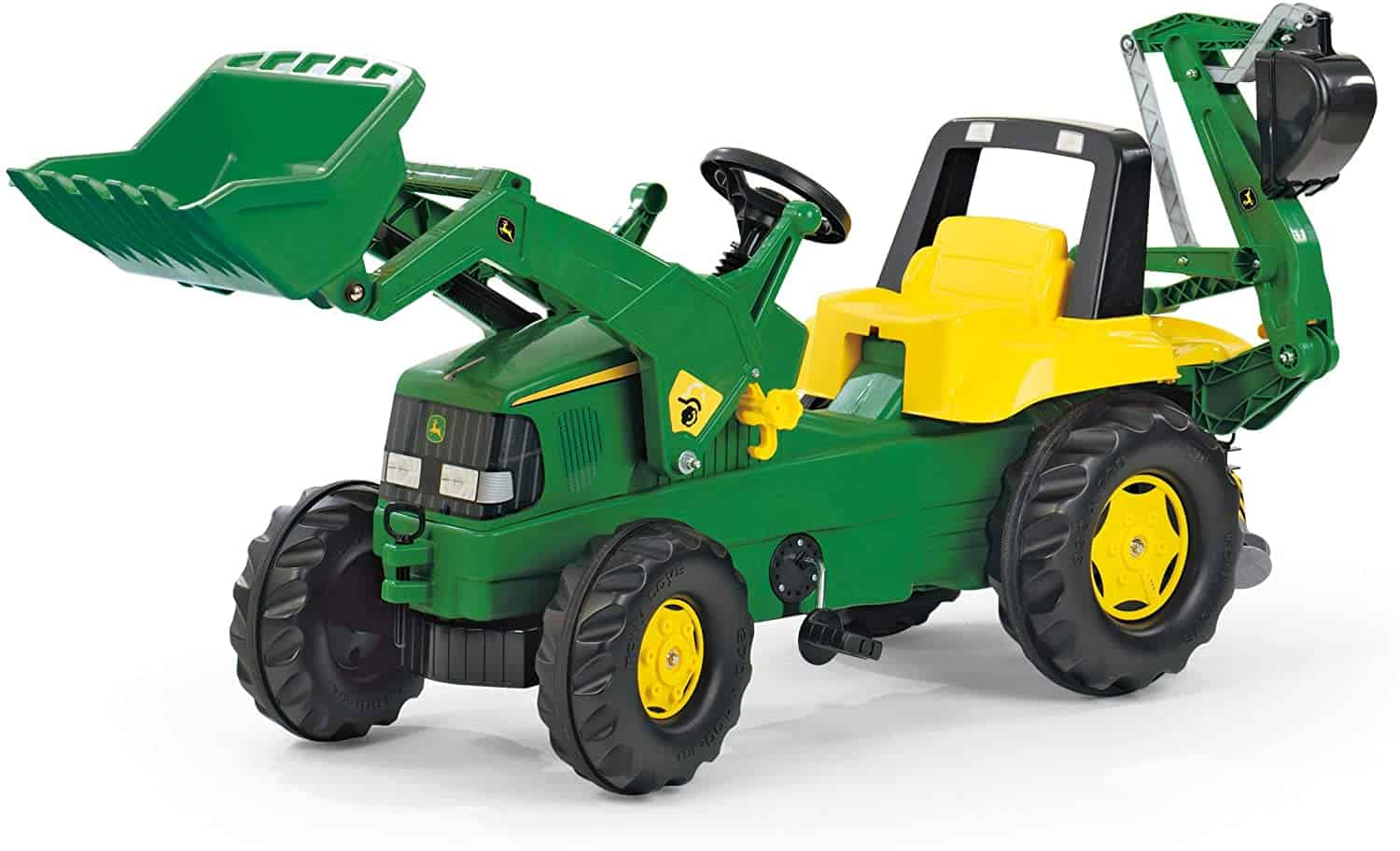 Best pedal tractor from 6 years: Rolly Toys John Deere link with pneumatic rubber tires