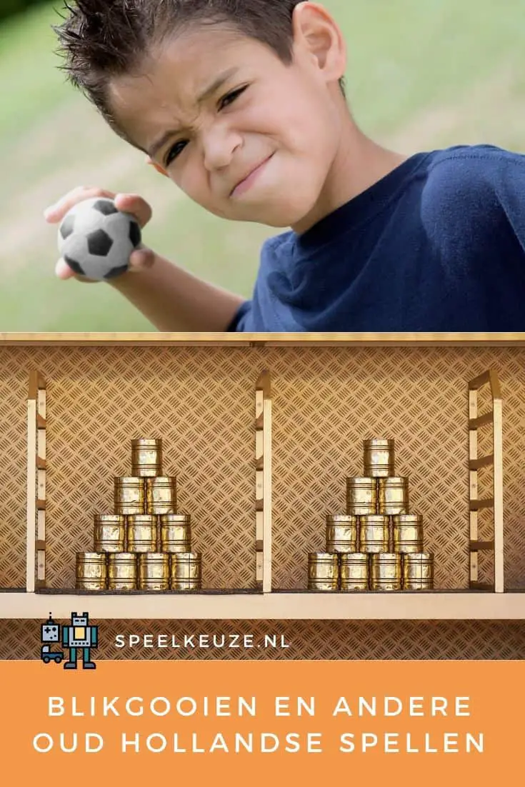 Boy throws a ball at stacks of cans