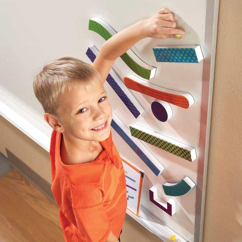 Most fun educational marble track: Learning Resources Tumble Trax Magnetic marble track