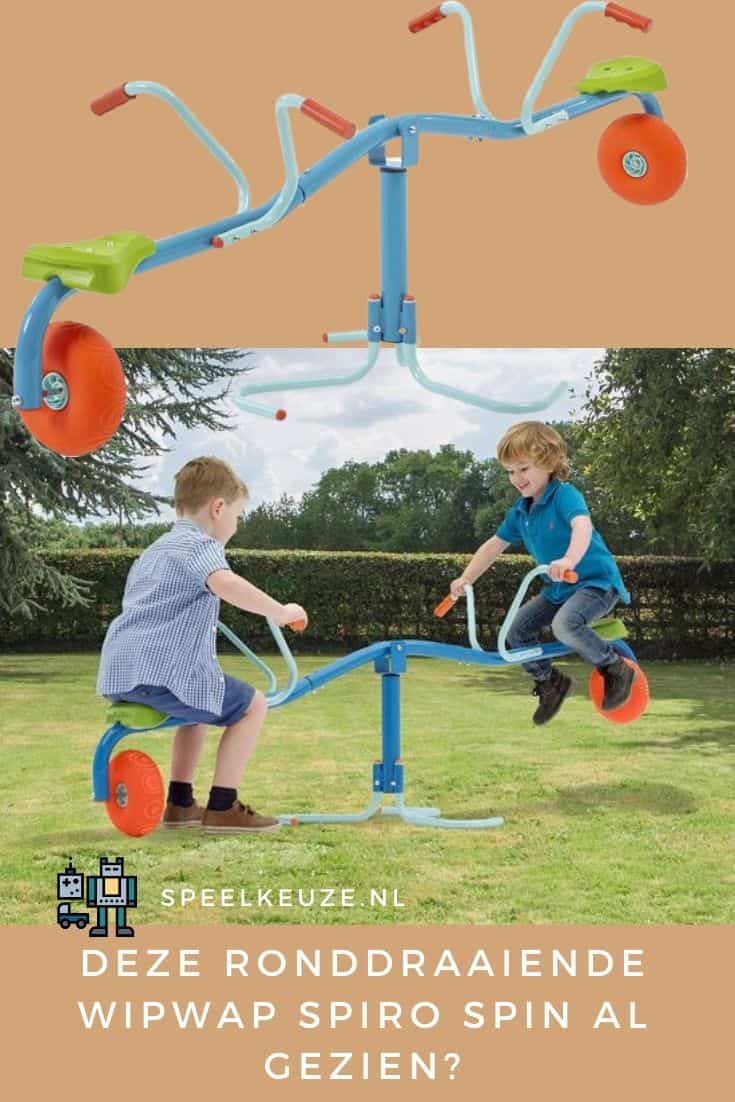 Two boys on the Spiro Spin spinning seesaw