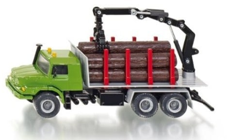 Camión de juguete con troncos: transporte de carga de madera Siku