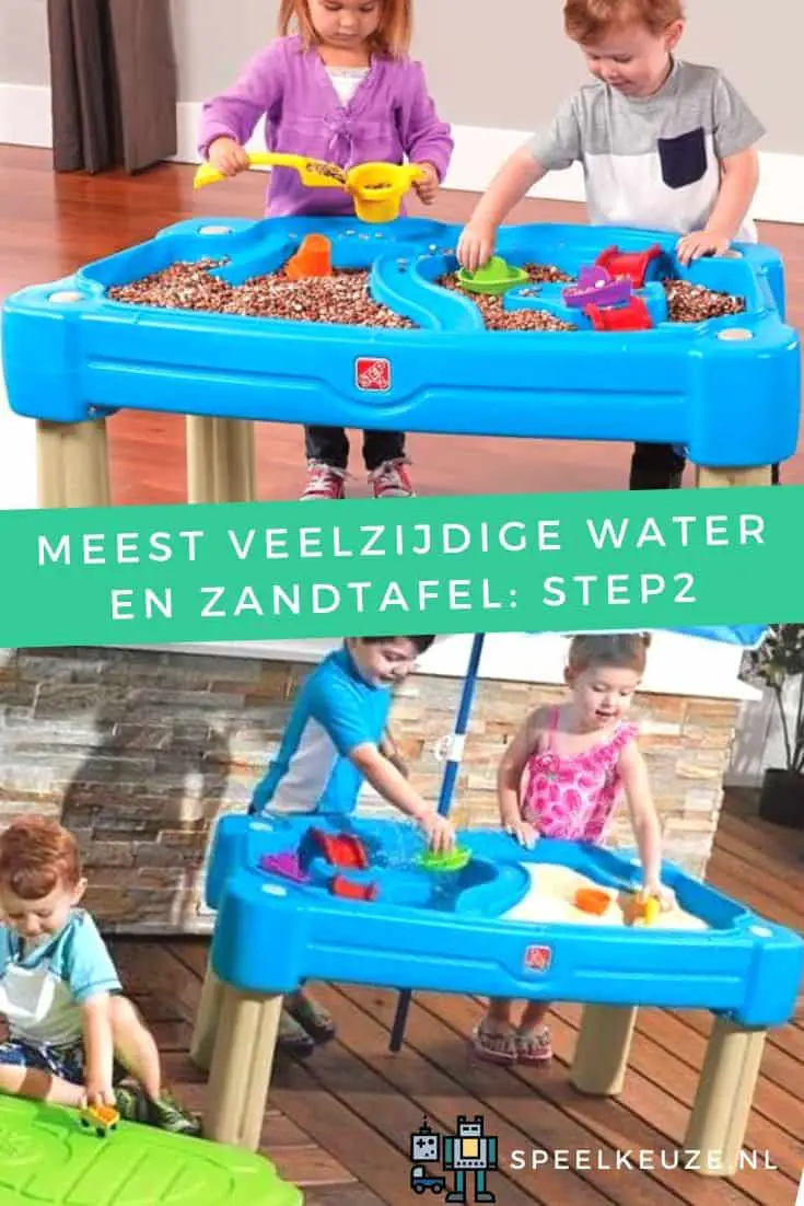 Kinder spielen mit Wasser, Sand und sensorischem Spiel mit dem Wasser- und Sandtisch step2
