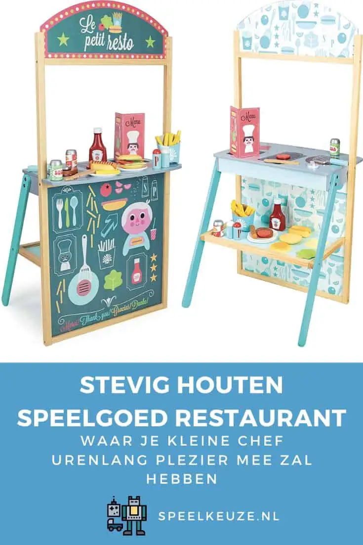 Sturdy wooden toy restaurant