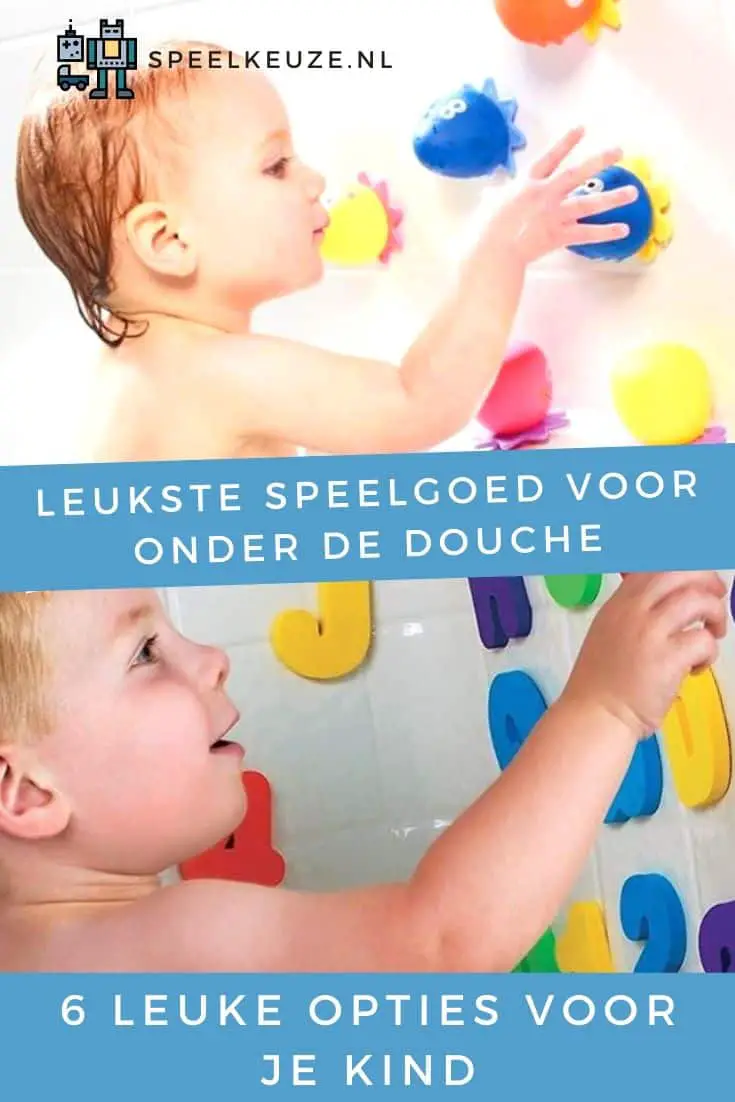 Boys play with numbers letters and suction cup toys in the shower
