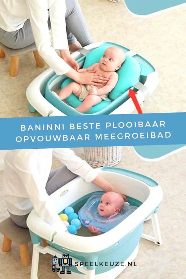 Moeder doet haar baby op twee verschillende manieren in het Baninni meegroeibad