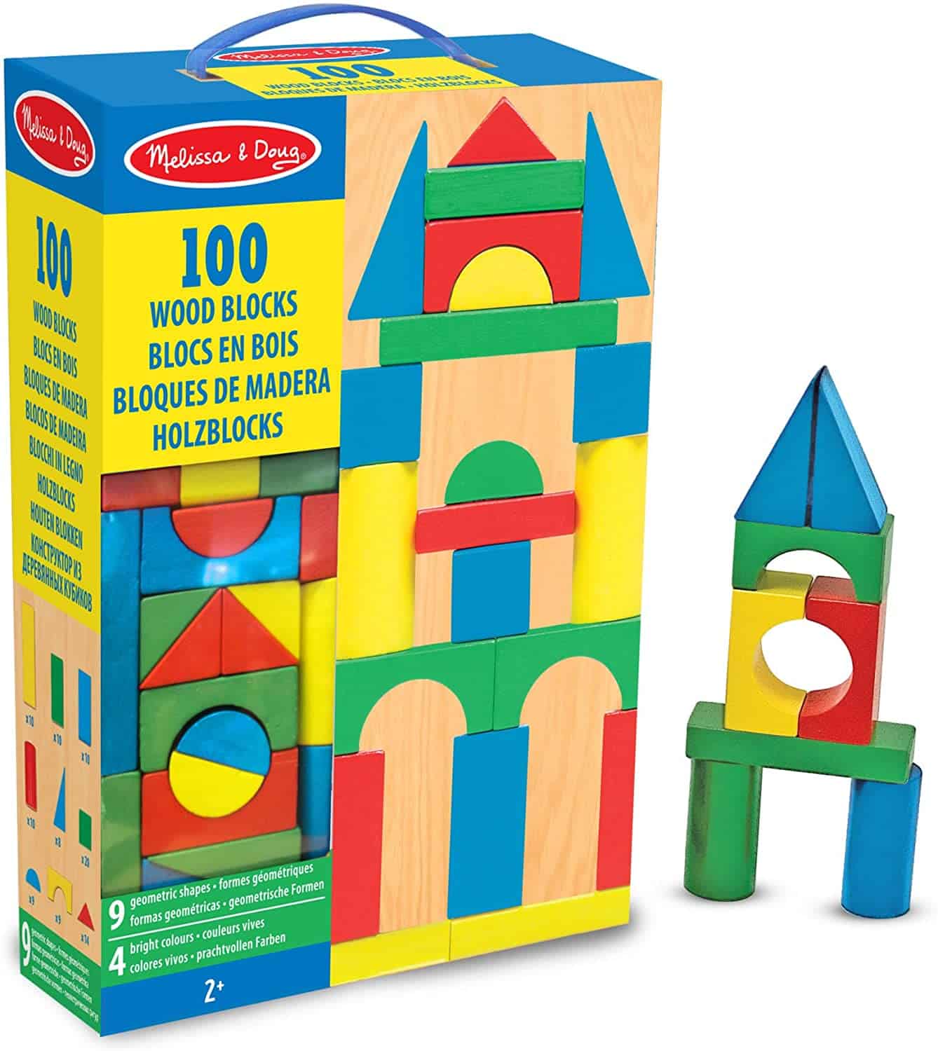 Best wooden block set: Melissa & Doug building blocks 100 pcs