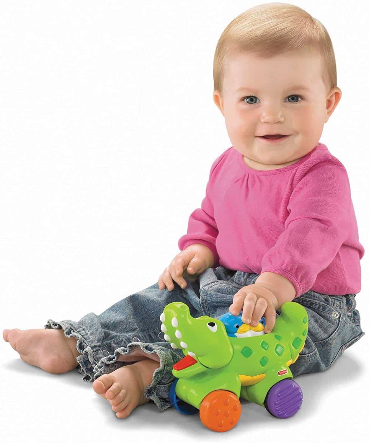 Fisher-Price Drücken Sie und gehen Sie Krokodil