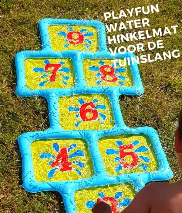 Playfun water hopscotch mat for the garden hose