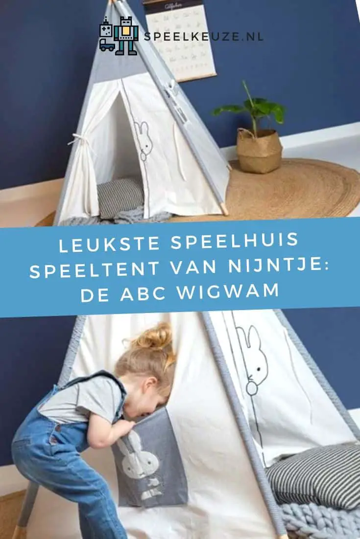 Foto van meisje dat speelt met het ABC wigwam Nijntje speelhuis