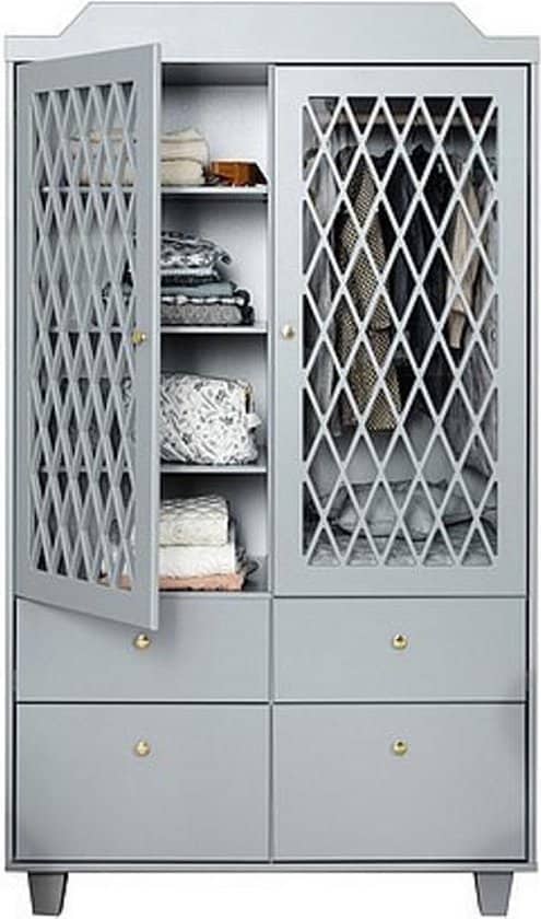 Meilleure armoire à jouets en bois: Armoire Camcam Harlequin gris