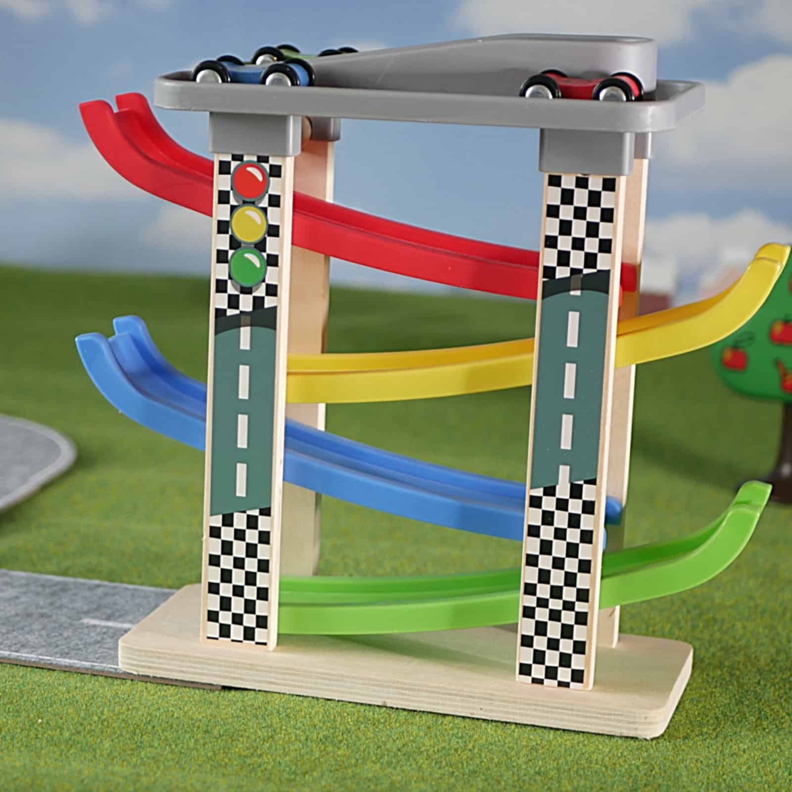 El mejor garaje de juguetes para niños pequeños: pista de autos de carrera Top Bright