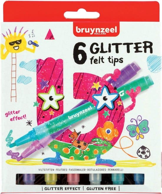 Bruynzeel Kids 6 Glitter markers