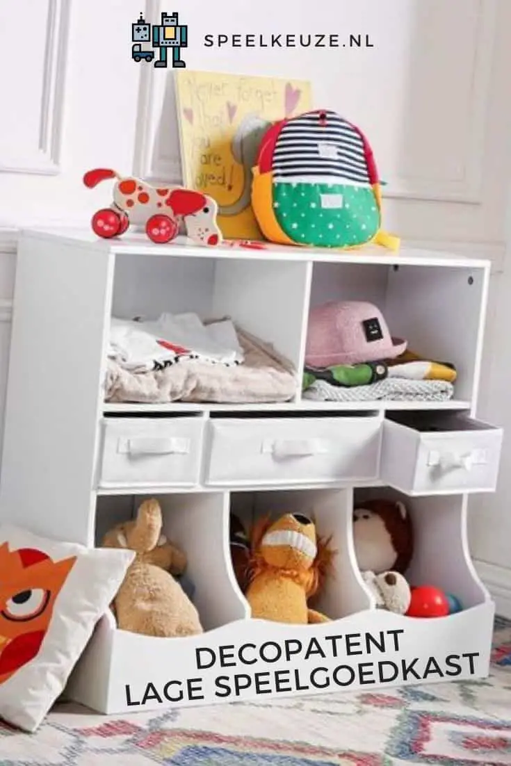 Foto van de Decopatent lage speelgoedkast in een kinderkamer