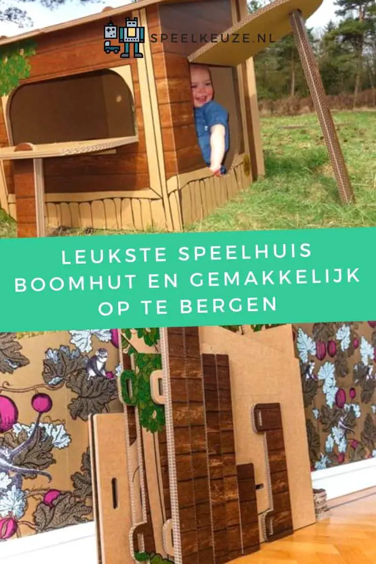 Foto van de boomhut van hut naar her uitgeklapt en opgeborgen