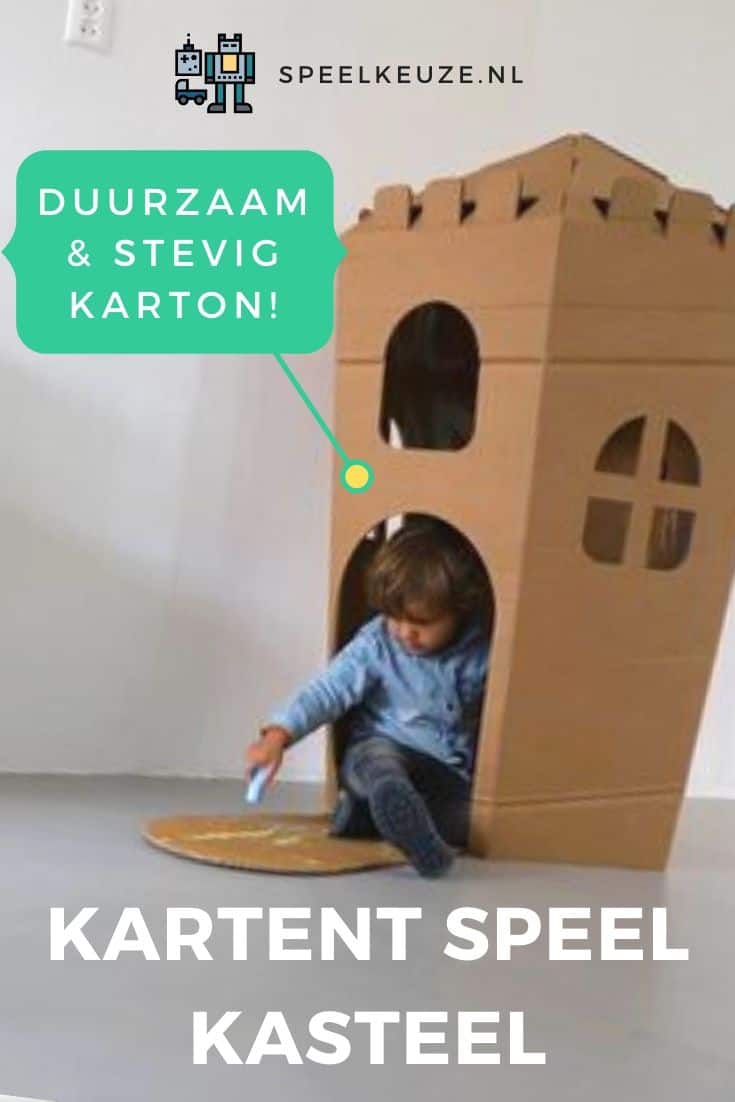 Foto de un niño coloreando su castillo de cartón sostenible KarTent