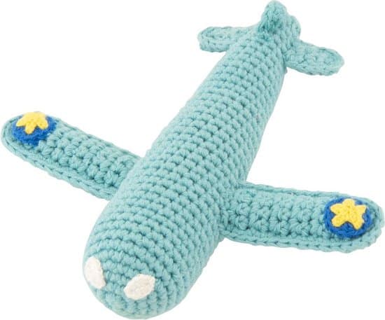 El avión de juguete para bebés más lindo: Global Affairs crochet rattle fair trade
