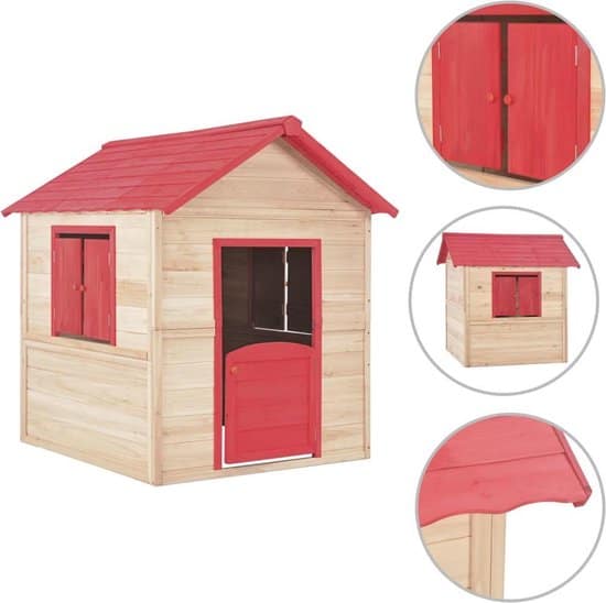 Leukste blanken houten speelhuis: vidaXL Kinderspeelhuis hout rood
