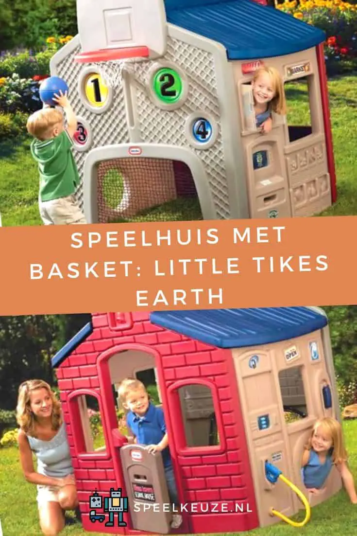 Photo of boy and girl playing with the Little Tikes Earth playhouse