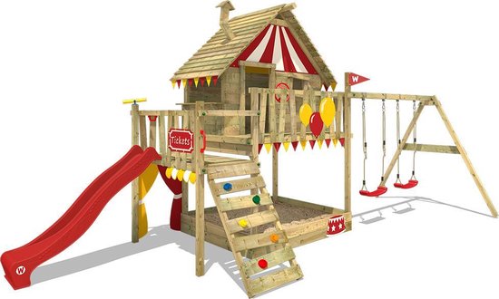 Luxury playhouse with slide and swing: WICKEY Climbing Frame Smart Trip