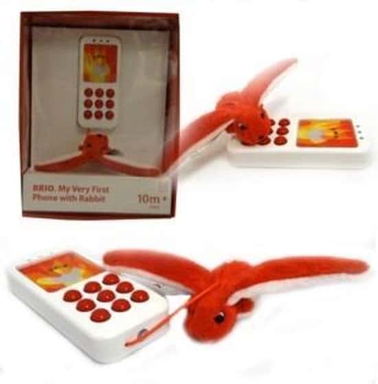 Teléfono de juguete de madera: Simplemente para niños Brio primer móvil de madera
