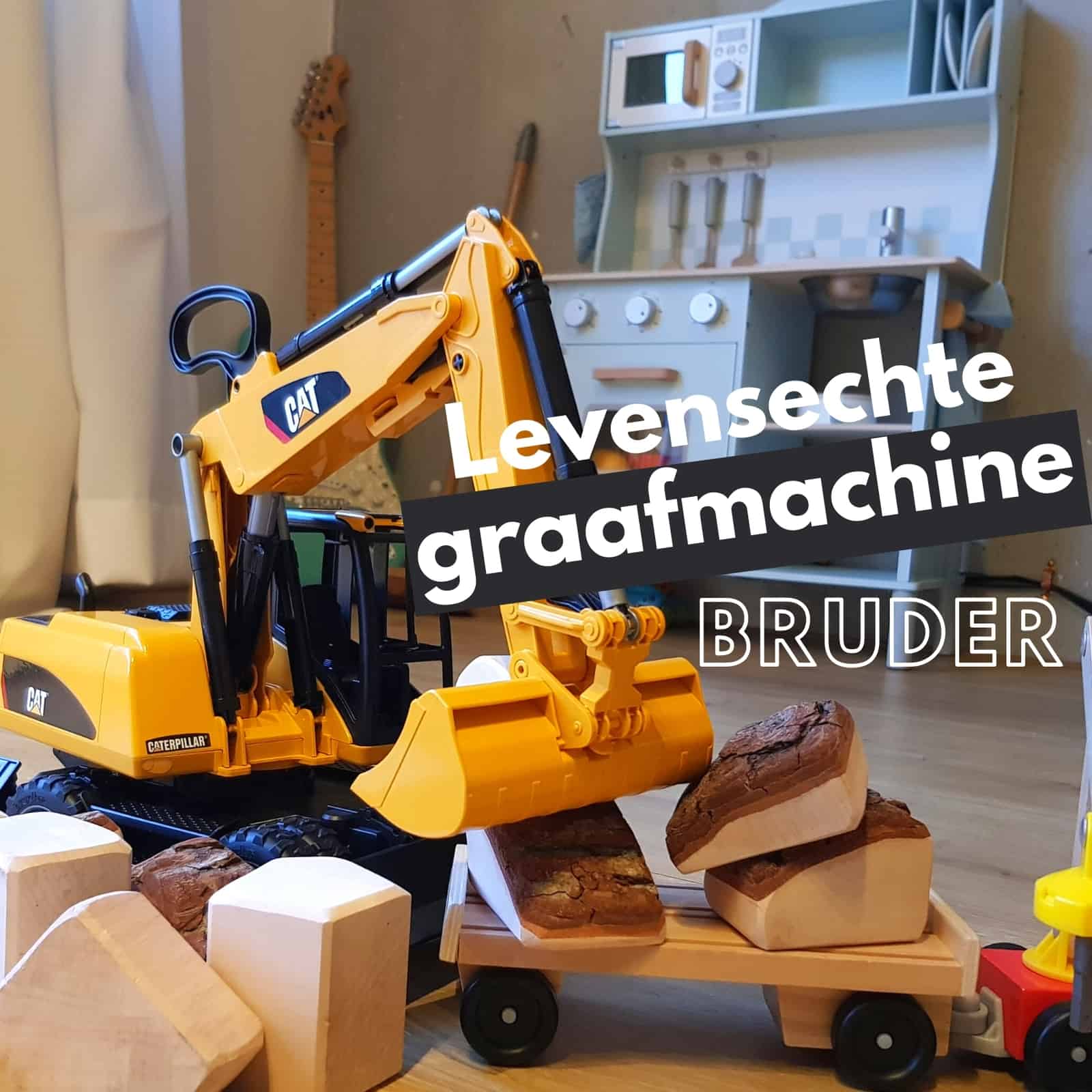 Lifelike excavator toy from Bruder