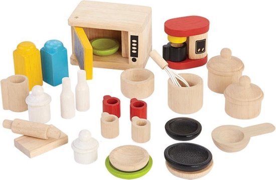 Cutest dollhouse accessories: PlanToys accessories for the kitchen