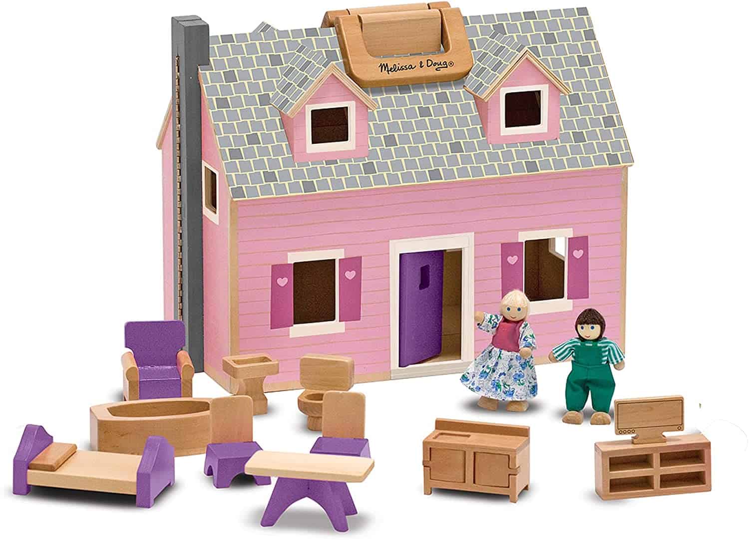 Best Wooden Dollhouse-Melissa & Doug Fold and Go