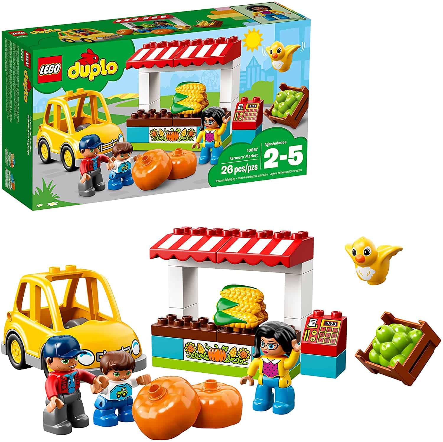 Duplo market square with bus