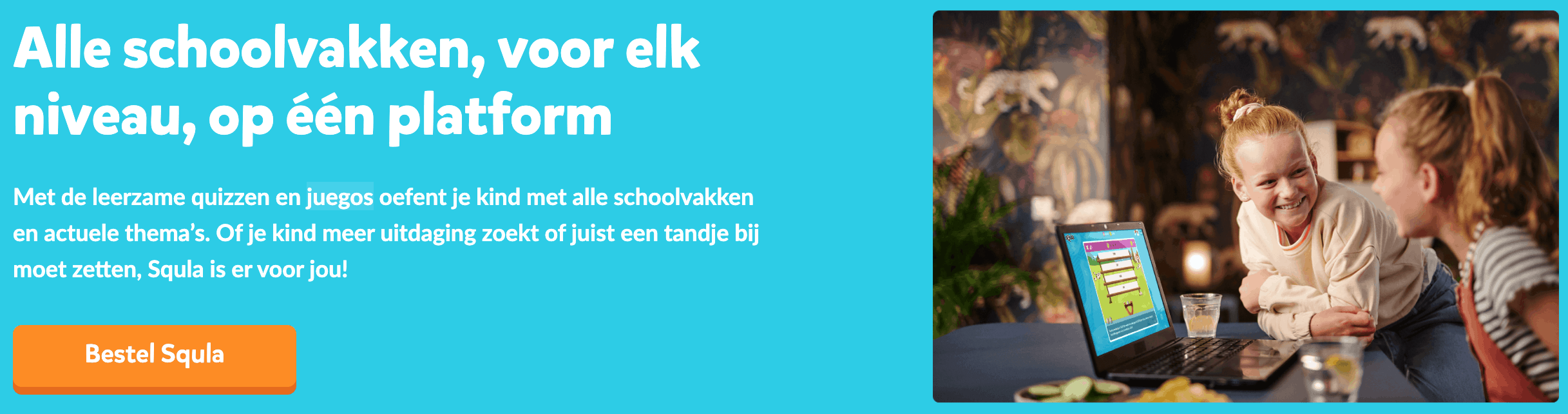 Squla educatieve website voor leren op je scherm