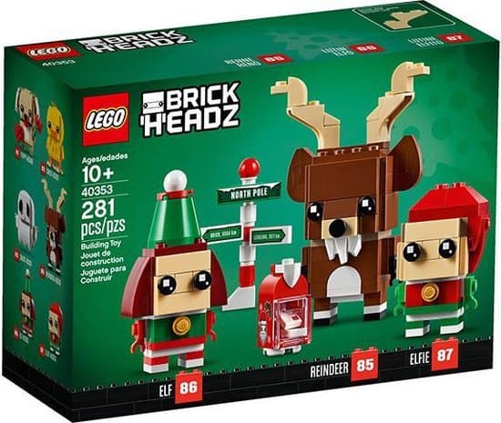 Mejores personajes navideños: LEGO Brickheadz 40353 Reindeer, Elf, Elfie