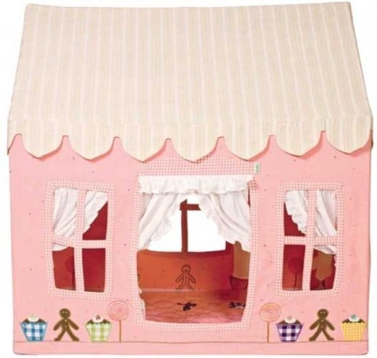 Schattigste roze speelhuis: Win Green Gingerbread Cottage