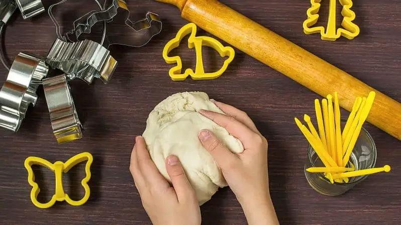 Salt dough with cookie cutters