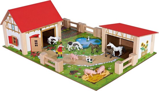 La mejor granja de juguetes de madera: Eichhorn Wooden Farm de 26 piezas